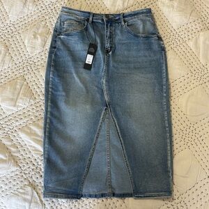 Fashion Nova Denim Midi Skirt